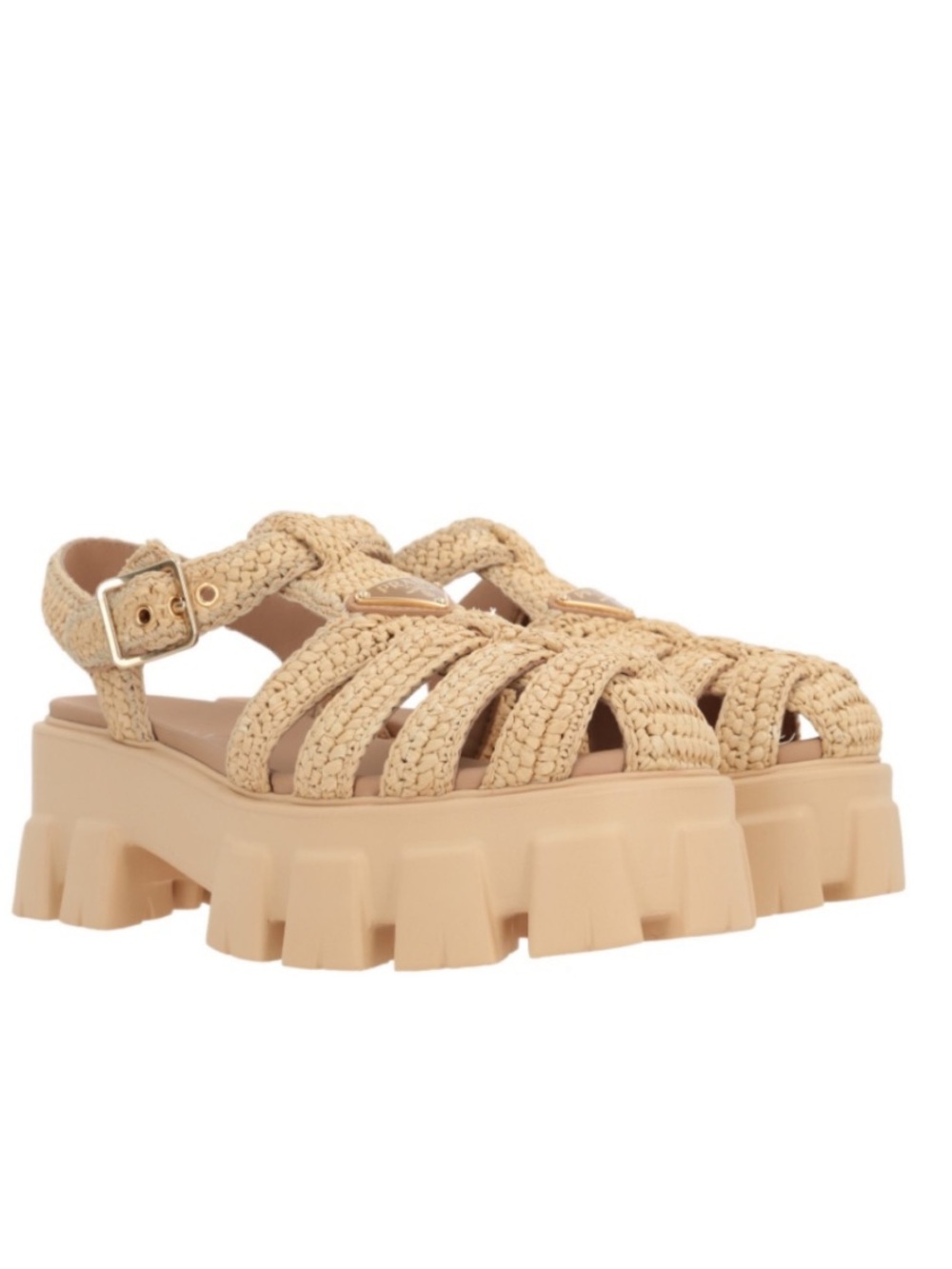 Monolith raffia cage sandals